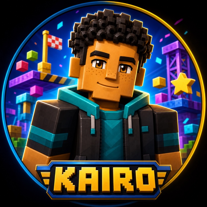 Source selfie rendered as a chunky 3D blocky-platform creator avatar.