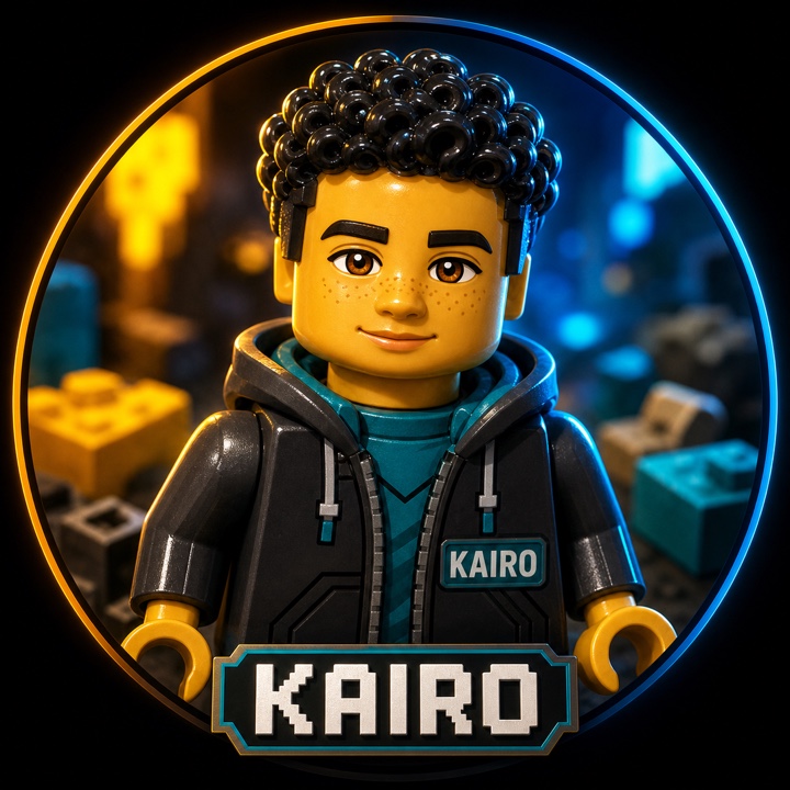 Source selfie rendered as a glossy plastic brick-toy collectible figure.